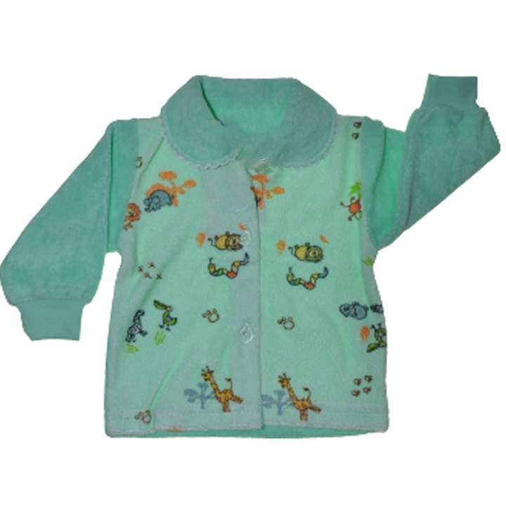 Bluza cu maneca lunga de frotir pentru baieti Koala B2306, Turcoaz 56 CM