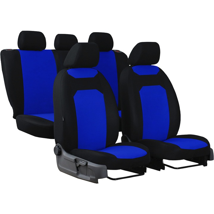 Set huse scaune auto Caro, Albastru, 10 piese