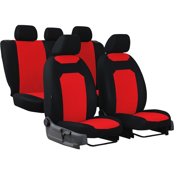 Комплект калъфи за столчета за кола Caro, червен, 10 части