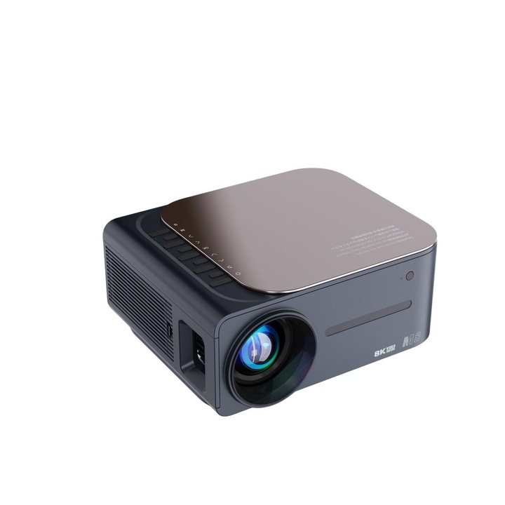 Видеопроектор, 4K/8K, Wifi/BT5.0 native, 1080P, 400ANSI, 2.4G/5G, Дистанционно управление, USB/M8, Черен