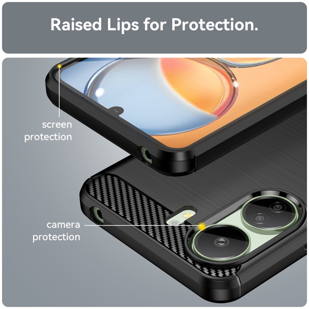 Husa pentru Xiaomi Redmi 13C 4G / Poco C65 - Techsuit Carbon Silicone - Black