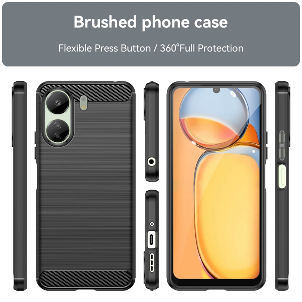 Husa pentru Xiaomi Redmi 13C 4G / Poco C65 - Techsuit Carbon Silicone - Black