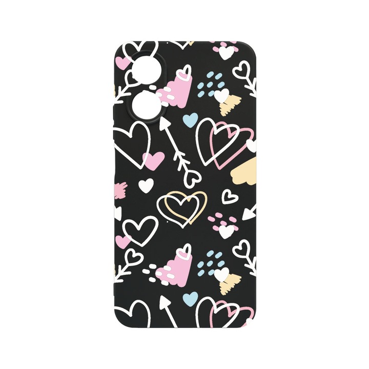 Силиконов калъф BestCase за OPPO A38 4G, Love Symbols, SLIM 1.2MM, Microfiber interior, Premium Soft Liquid Silicone, PB 764