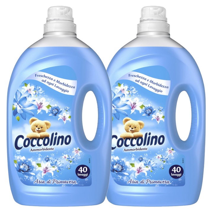 Set 2 x Balsam de Rufe Coccolino Aer de Primavara, 3 l, 40 Spalari