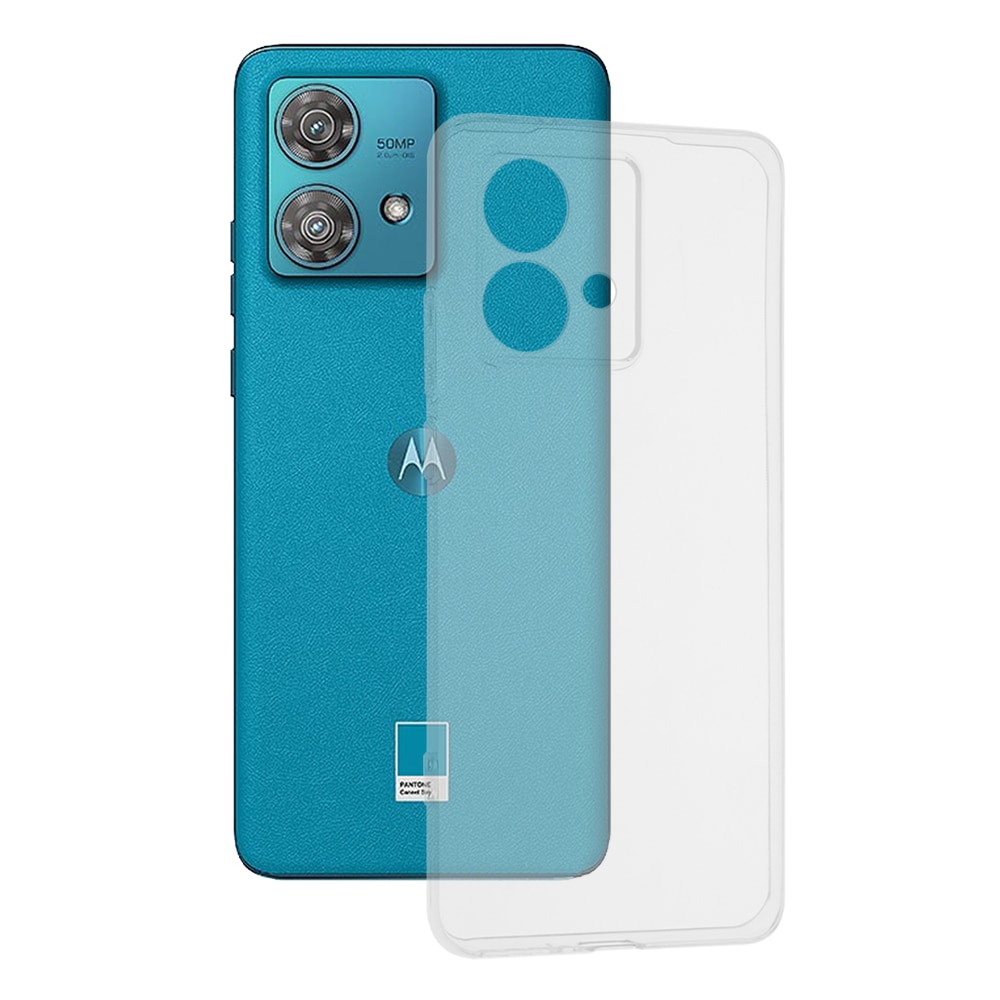 Custodia Per Motorola Moto Edge 40 Neo Con Supporto Ad Anello – Silicone Opaco Trasparente (Blu Reale) – Anti-impronta E Magnetica - 4