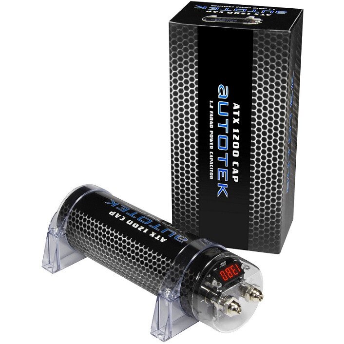 Condensator Auto 1, 2 Farazi Autotek ATX1200CAP Afisaj Digital, Rosu