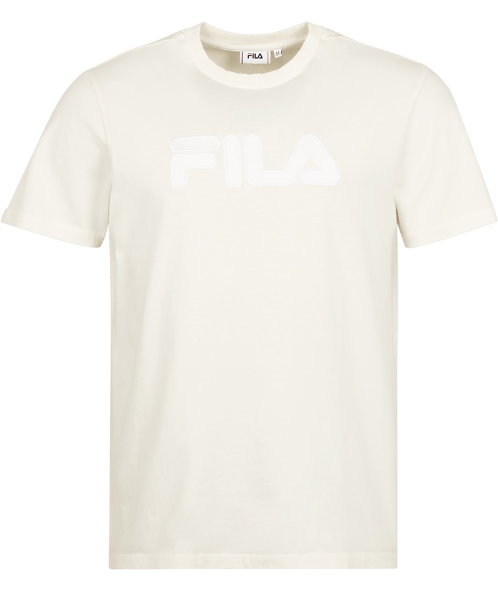 Fila, Tricou cu decolteu la baza gatului si logo texturat Buek, Crem, M