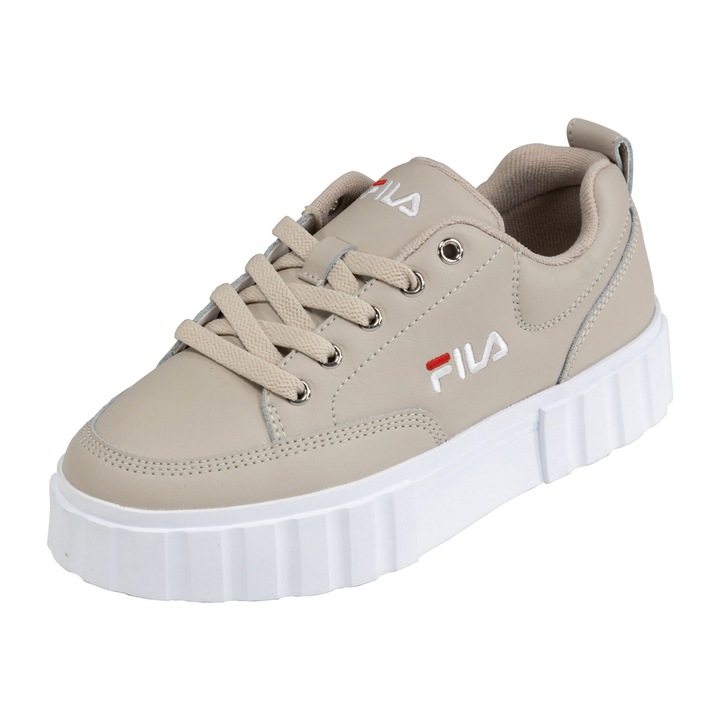 Fila, Pantofi sport flatform de piele Sandblast, Gri