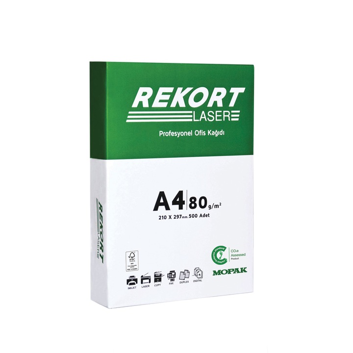 Másolópapír A4, Mopak Rekort Premium, 80g/m2, 500 lap/tető