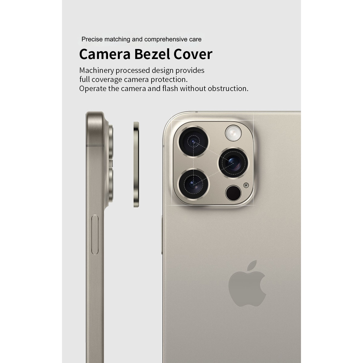 Folie protectie camera telefon, SIHOiSi, Aluminiu, Compatibila cu iPhone 15/15 Plus, Negru