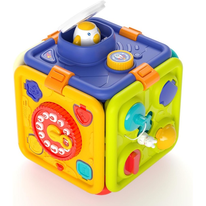 Кубчета за активност за бебета, ABS, С аксесоари, 1 година+, Многоцветни