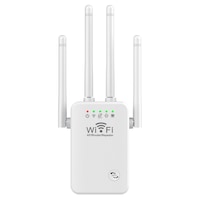 Amplificator Semnal Wireless, Begleri®, Range Extender Retea WiFi, 4 Antene cu Technologie MIMO, Retea 2.4 Hz, Transfer 300 Mbps, Conexiune WEP, WPA si WPA2, Slot LAN, Alb