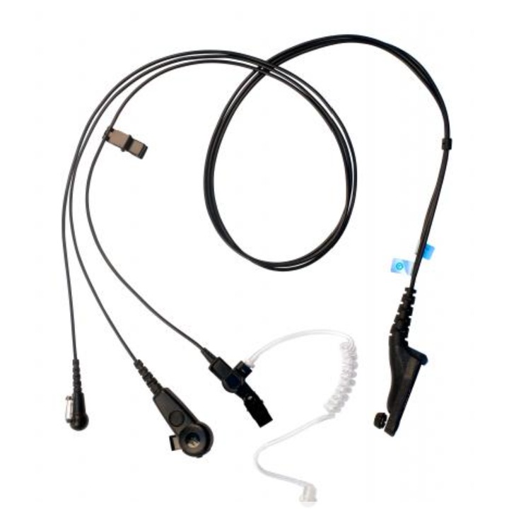 Casti cu microfon Motorola DP4400e DP4401e DP4800e DP4801e MTP6000 APX 4000, APX 6000, APX 7000, SRX 2200, XPR 6300, XPR 6350, XPR 6380, XPR 6500, XPR 6550, XPR 6580, XPR 7350, XPR 7550 conector jack cu 3 pini tub acustic transparent