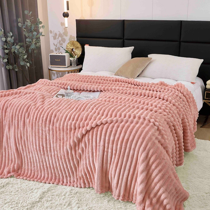 Дебело одеяло Cocolino, Dormy, Stripe V1, Розово, 200x230 см