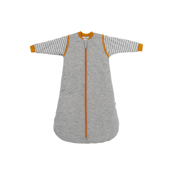 Sac de dormit cu maneca lunga detasabila Gray Mottled Stripes 90 cm 2.5 Tog