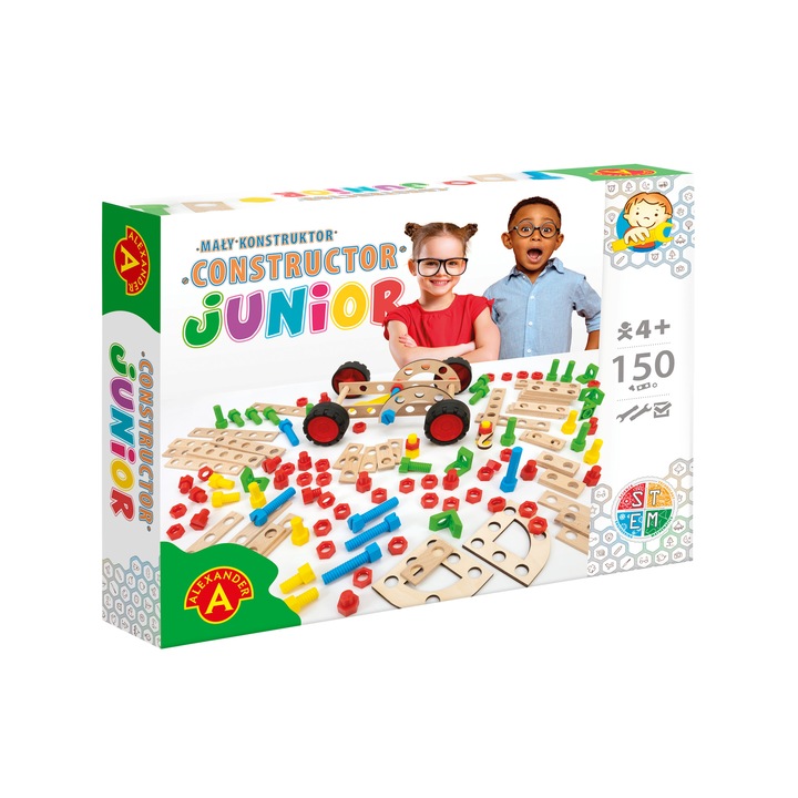 Joc Constructor Junior - 150 piese, joc STEM, 4+