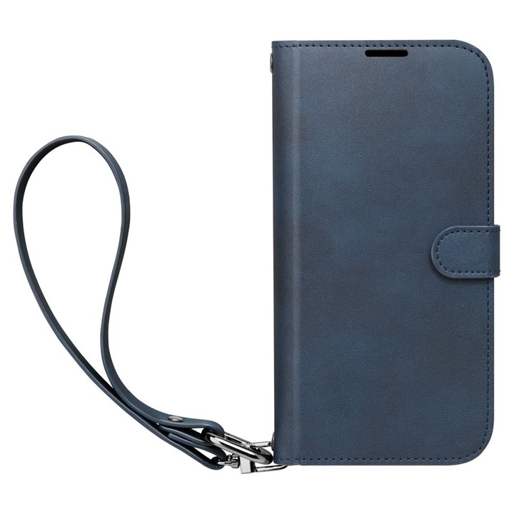 Husa cu snur Spigen Wallet S Pro compatibila cu iPhone 15 Pro Navy Blue