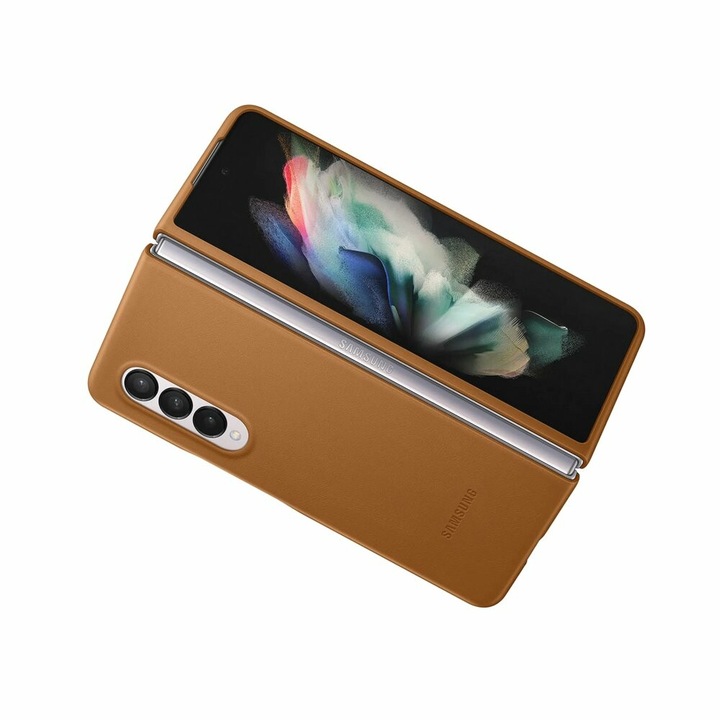 Защитно покритие за Samsung Galaxy Z Fold3, Leather, L876, Camel