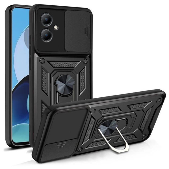 Капак, съвместим с Motorola Moto G14, Perfect Grip, U993, пластмаса, катранено черен