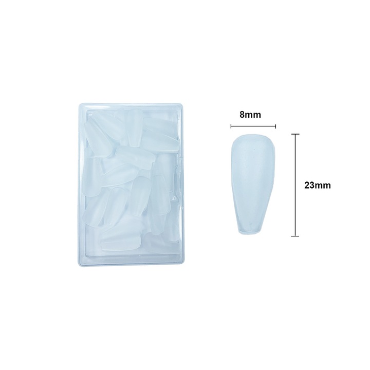 Matt átlátszó műköröm tip 50db #015-7