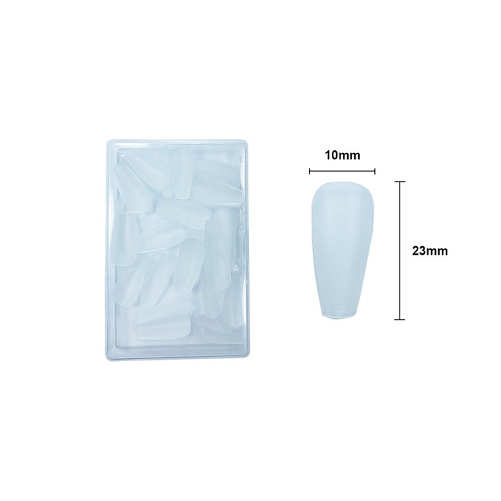 Matt átlátszó műköröm tip 50db #015-4