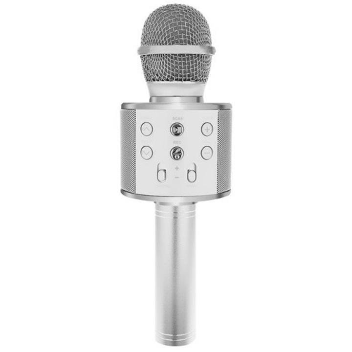 Izoxis 22188 multifunkcionális karaoke mikrofon, ezüst
