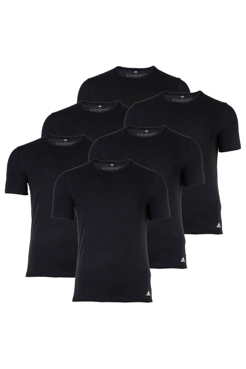 adidas, Set de tricouri cu decolteu la baza gatului Active Core - 6 piese, Negru