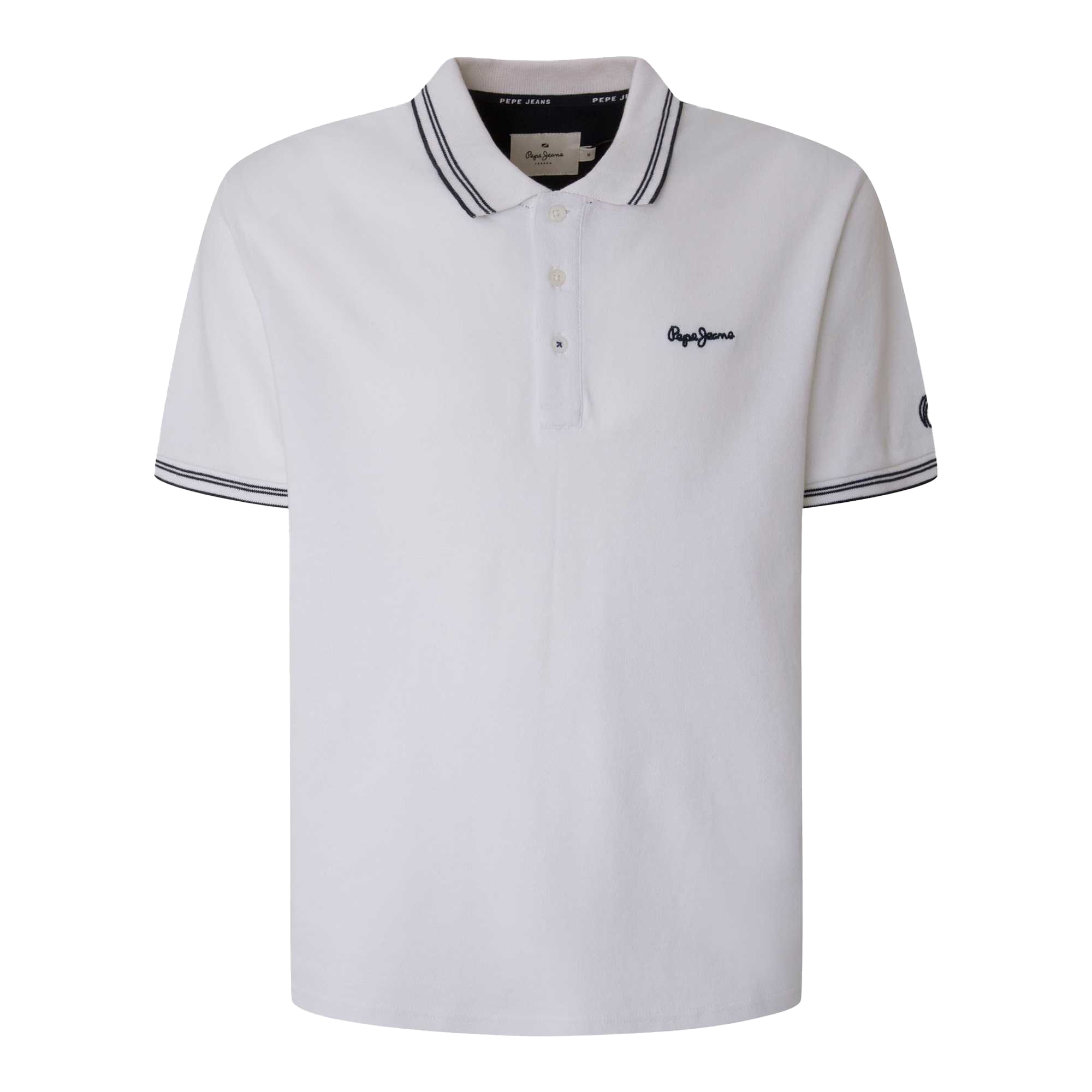 Pepe Jeans London, Tricou polo cu logo Jett, Alb, L