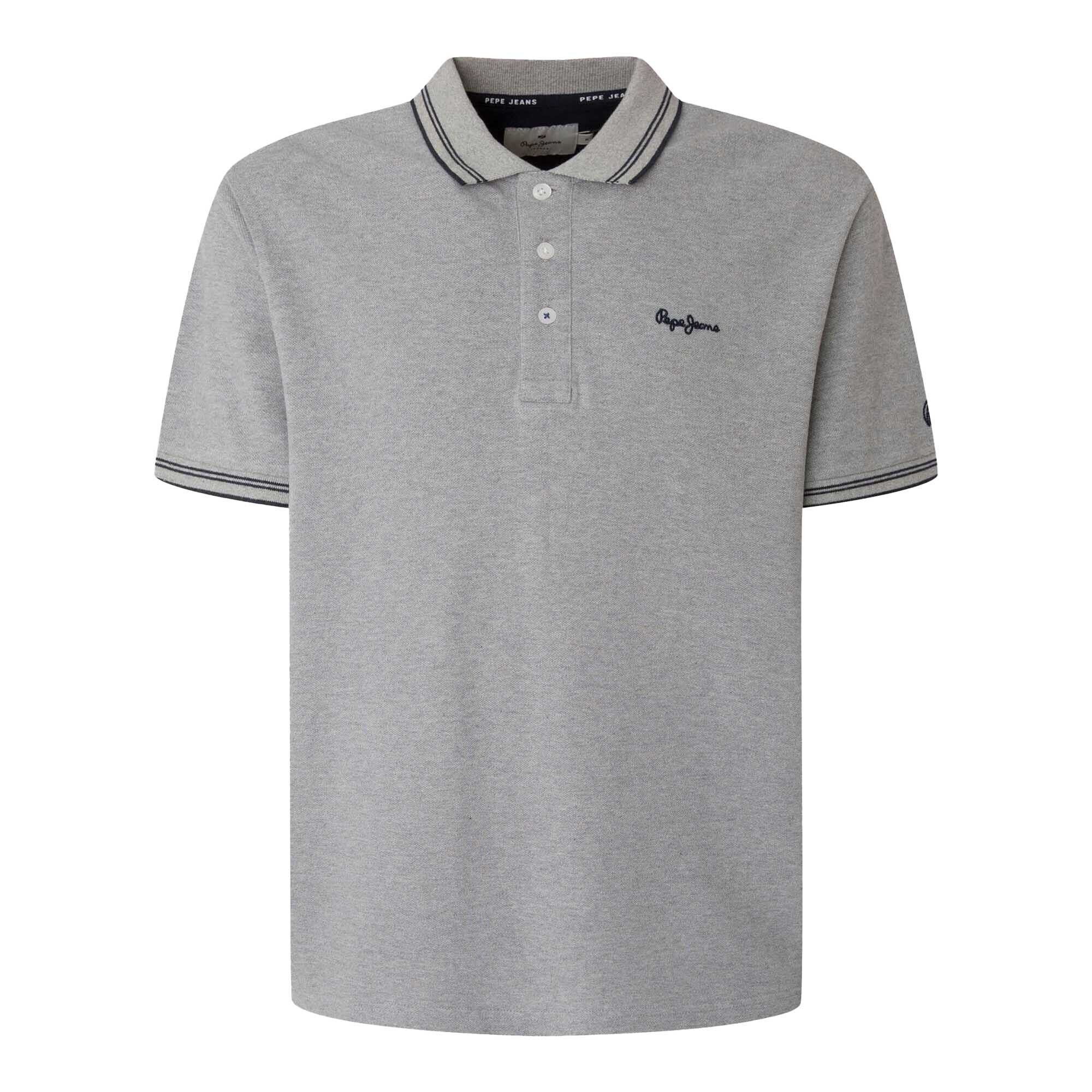 Pepe Jeans London, Tricou polo cu logo Jett, Gri, M