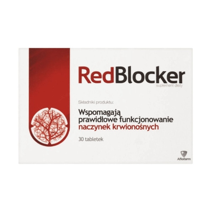 Supliment alimentar Aflofarm Redblocker, suport pentru piele si vase de sange, 30 tablete