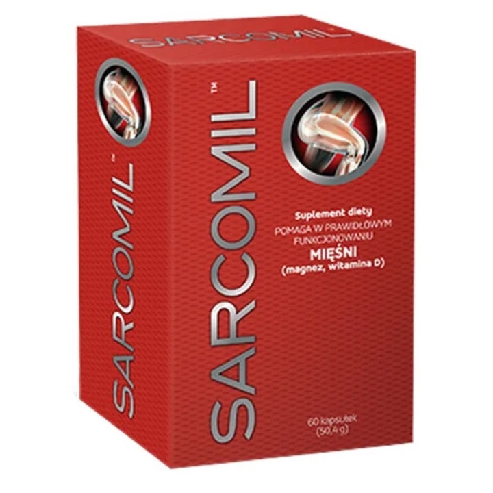 Supliment alimentar Valentis Sarcomil, capsule, vitamine C, D, E, ginseng, Tribulus, 60 bucati