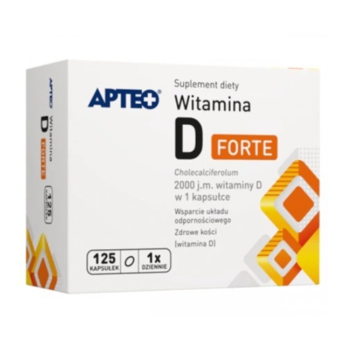 Vitamina D, Apteo, 125 capsule