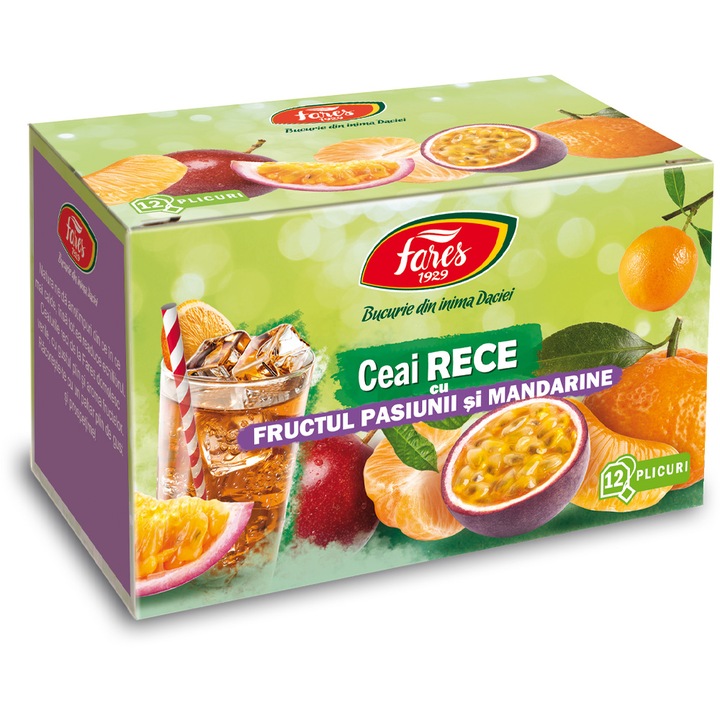 Ceai Rece cu Fructul Pasiunii si Mandarine, 12 picuri, Fares