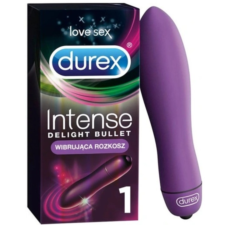 Вибратор, Durex Intense Delight Bullet, 11 см, лилав