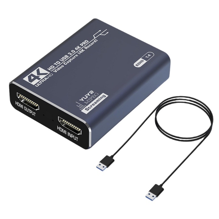 USB хъб, Bolongking, HDMI, USB 3.0, Full HD, 1080P, сребрист