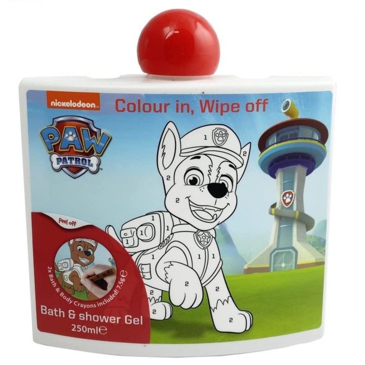 Gel de dus, Paw Patrol, 250 ml, set de colorat, multicolor