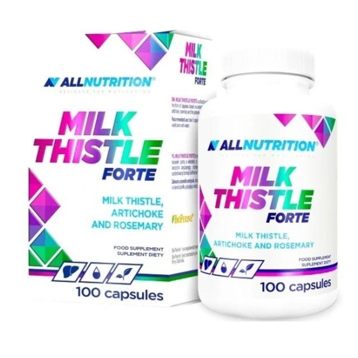 Хранителна добавка Allnutrition Milk Thistle Forte, SFD, 100 капсули