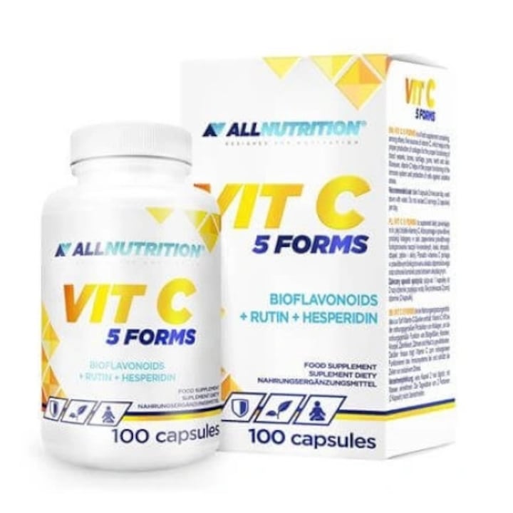 Хранителна добавка Allnutrition VIT C 5 Forms, 100 капсули