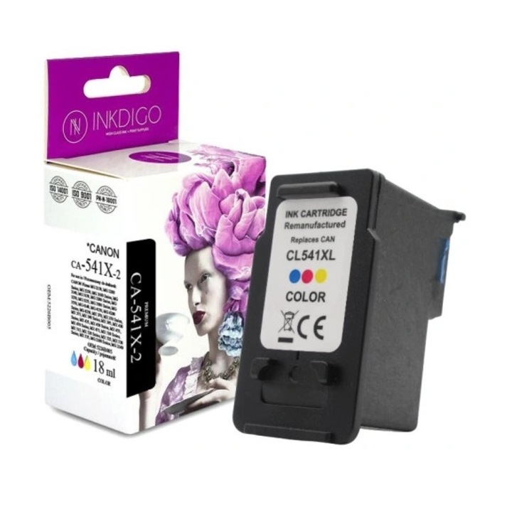 Cartus imprimanta inkjet, Inkdigo, CA-541X-2, tricolor