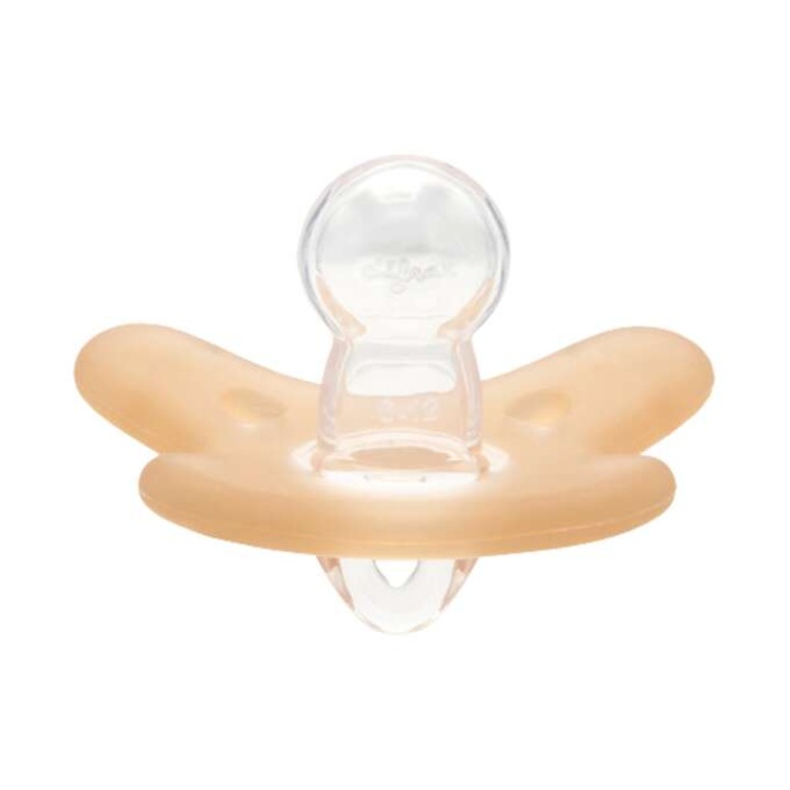 Залъгалка, Canpol, Силикон, 0-6 месеца, Оранжево/Прозрачно