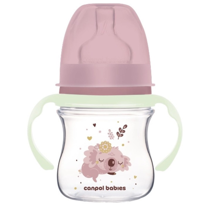 Бебешко шише, Canpol, розово, 120 мл