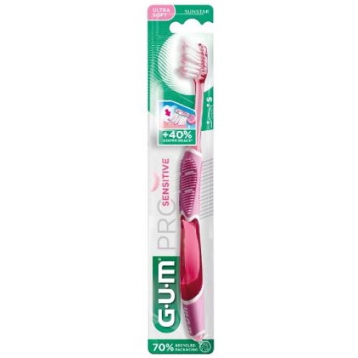 Sunstar GUM Pro Sensitive klasszikus fogkefe, ultra puha, rózsaszín