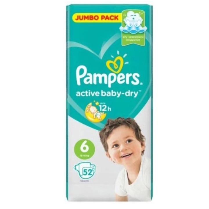 Пелени, Pampers Active Baby Dry, 6, 13-18 кг, 48 бр