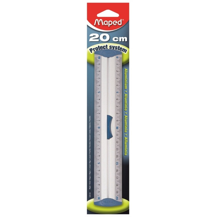 Rigla, Maped, Aluminiu, 20 cm, Argintiu