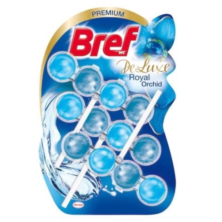 Odorizant pentru toaleta, Bref, Royal Orchid, 3 bucati, 3 x 50 g