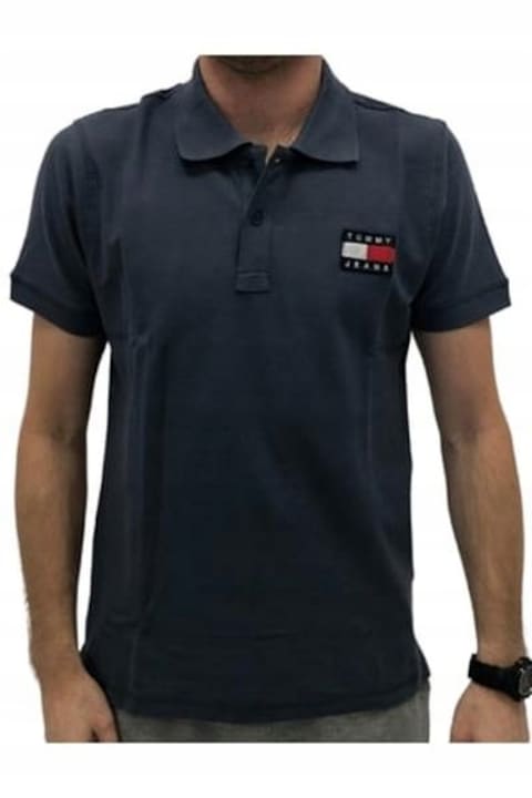 Поло тениска, Tommy Hilfiger, Памук, Тъмно синьо - 56488, Черен