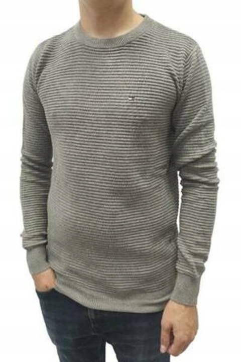Férfi pulóver, Tommy Hilfiger, szürke, Szürke, L