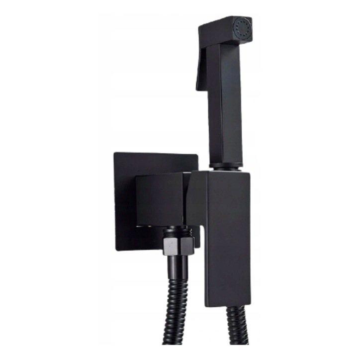 Cap dus cu functie de bideu, Baterie pentru bideu WC, apa calda si rece, Alama Negru