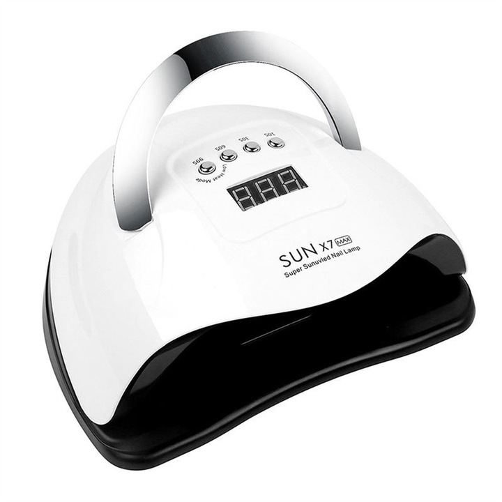 Lampa UV/LED pentru unghii, BOMSTOM, Uscare 10-99 sec, 180W, 57 LED-uri, Senzor, Alb