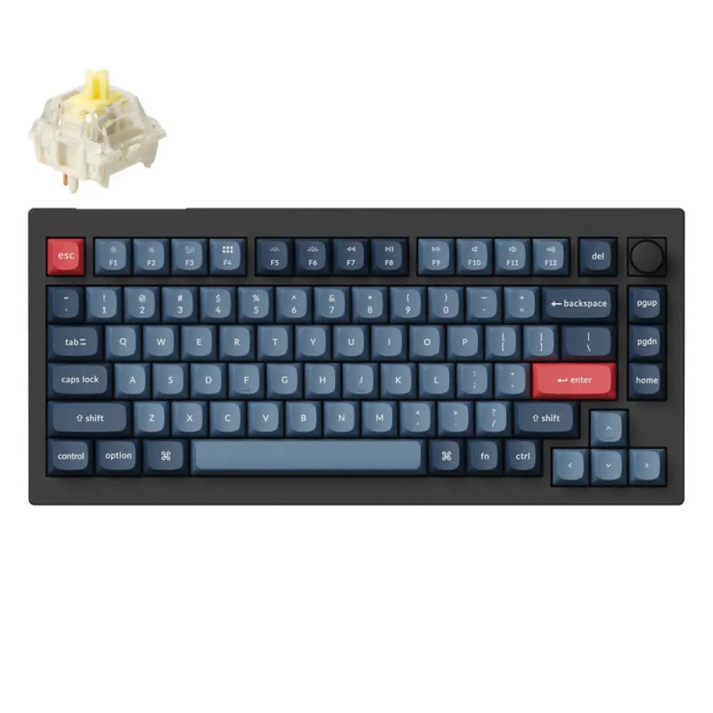 Tastatura mecanica fara fir, Keychron, V1 Max QMK/VIA, Gateron